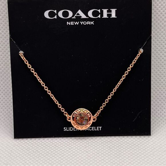 COACH OPEN CIRCLE SLIDER BRACELET F67072 ROSEGOLD $78 - Picture 2 of 6